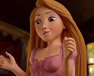 Rapunzel s Lust for Cock and Footjob Skills in this Anime Delight