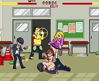 Hentai Games Gameplay - P1: Hot Teen Gets Fucked by Eager Classmates & Their Ready Cum