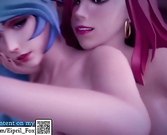 Futa Evie Ash and Ahri s Unforgettable Threesome Hentai - Futanari League of Legends & Paladins