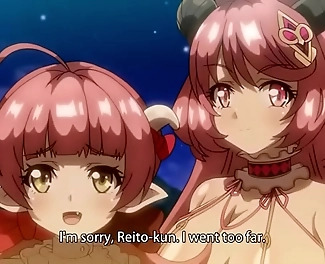 Two Luscious Succubi Seduce Innocent Boy in JAV Hentai Video