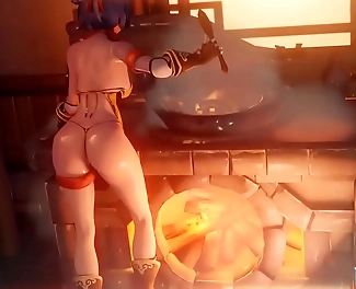 JAV Enchantress Xiangling s Anal Debut on Kitchen Floor with Genshin Impact Porn