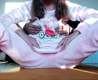 Fck Me! Petite Hot StepSis with Small Tits in Pajamas Teases with Taboo Touch!