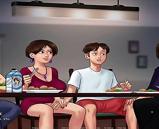 JAV MILFs Go Wild: Two Matures Explore Handles Under The Table In Summertime Saga E2