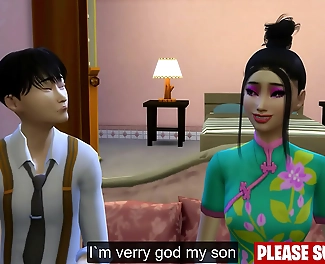 Japanese Lesbians Penetrates Son's Mind with Lustful Threesome