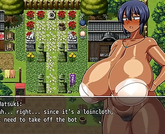 JAV Hentai Game Tanned Girl Natsuki Ep11: Public Masturbation with the Village Chief!