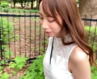Enchanting White Beauty with a Talented Mouth