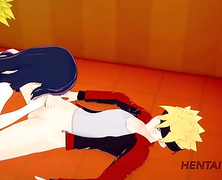 Naruto and Boruto s Threesome with Hinata - Multiple Cums in MILF s Mouth and Pussy!