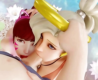 Oral Pleasure Skills: Hot Bitch Riding on Her Lover s Dick in Overwatch