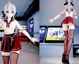 Japanese Hentai 3D Anime: Naked Cute Girls Jitterbug Dance