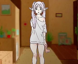 Shower of Sexual Pleasure: Frieren's Ass Trapped in Sticky Cum and Fucked by StarkFern in Hentai Cartoon Parody