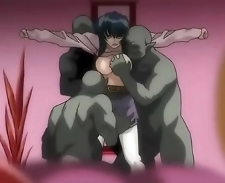 Relish the Temptation of Japanese Schoolgirls and their Seductive Kunoichi Friend Getting Ganged by Monstrous Creatures